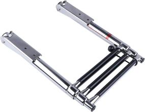 img 1 attached to 🛶 Hoffen 3-Step Telescopic Boat Drop Ladder with Swim Step - Stainless Steel