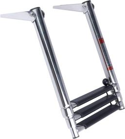 img 4 attached to 🛶 Hoffen 3-Step Telescopic Boat Drop Ladder with Swim Step - Stainless Steel