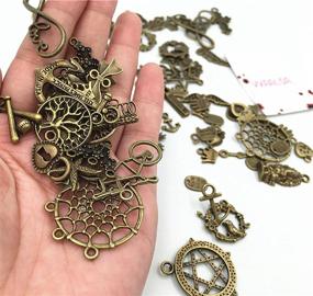 img 2 attached to 🔮 100g Assorted DIY Antique Bronze Charms Pendant for Crafting Bracelet Necklace Jewelry Findings and Accessories - Mixed Charms Pendants for Jewelry Making