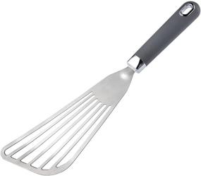 img 2 attached to 🍳 Premium Cooptop Stainless Steel Slotted Spatula Turner - Flex Fish Spatula - Fish Turner in Sleek Grey