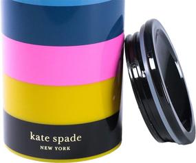 img 2 attached to Kate Spade New York 16 унций изолированная путешественная кружка, двухстенный термокружок для кофе/чая, волшебная полоска