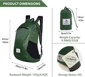 img 2 attached to 🎒 Water-Resistant Daypack for Hiking, Camping & Travel - Lightweight & Packable Backpack by 4Monster