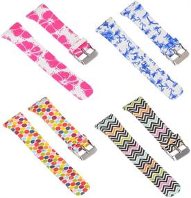 img 4 attached to 🌈 16-Color FitTurn Bands - Compatible with Samsung Gear Fit2/Gear Fit2 Pro Smart Fitness Band - Replacement Adjustable Silicone Straps with Colorful Patterns - for Samsung Gear Fit2/Gear Fit2 Pro