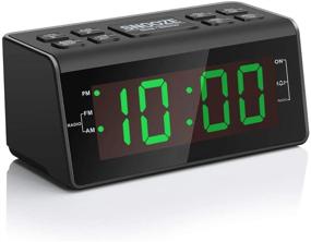img 4 attached to ⏰ Jingsense Digital Alarm Clock Radio with AM/FM Radio, Large 1.2” Digits Display, Sleep Timer, Dimmer & Battery Backup, Bedside Alarm Clocks with Convenient Snooze for Bedrooms, Table, Desk – Outlet Powered