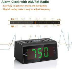 img 1 attached to ⏰ Jingsense Digital Alarm Clock Radio with AM/FM Radio, Large 1.2” Digits Display, Sleep Timer, Dimmer & Battery Backup, Bedside Alarm Clocks with Convenient Snooze for Bedrooms, Table, Desk – Outlet Powered