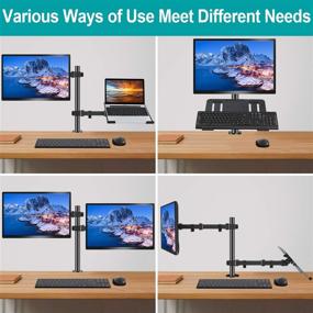 img 1 attached to 🖥️ Efficient and Versatile MOUNT PRO Computer Monitor and Laptop Desk Mount Combo - Adjustable Stand for 13'' to 32'' LCD Screens and Notebooks up to 17'' - Secure Clamp/Grommet Mounting Base - Holds 17.6lbs