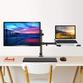 img 3 attached to 🖥️ Efficient and Versatile MOUNT PRO Computer Monitor and Laptop Desk Mount Combo - Adjustable Stand for 13'' to 32'' LCD Screens and Notebooks up to 17'' - Secure Clamp/Grommet Mounting Base - Holds 17.6lbs