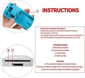 img 1 attached to 🎮 Enhanced NC Remote Controller and Nunchaku Controller Replacement for Wii Remote Controller, Integrated 3-axis Motion Sensor, Compatible with Nintendo Wii/Wii U, Includes Silicone Case and Wrist Strap (Blue 1set)