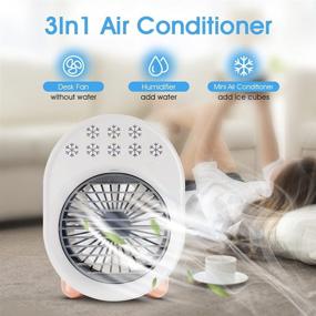 img 3 attached to 💨 Stay Cool and Comfortable Anywhere with the Portable Mini Air Cooler Fan with 3 Speeds, USB and Color-changing Light