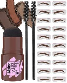 img 4 attached to 👁️ iMethod Eyebrow Stamp and Stencil Kit: Perfect Brow Shaping, Long-lasting Waterproof Brown - 1 Step Stamp, 20 Stencils