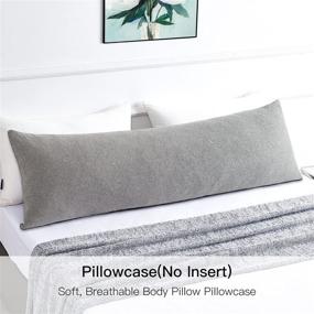 img 2 attached to 💤 Cozy and Stylish AQUENSO Body Pillow Case Cover: Soft Jersey Cotton with Zipper, 20x54 Inch, Light Grey