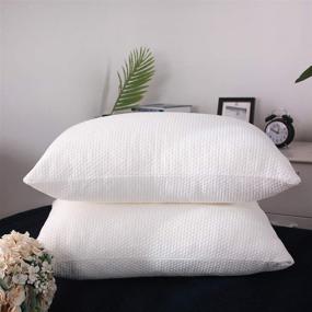 img 3 attached to Premium Cooling Memory Foam Pillows – 2 Pack Standard Size for Neck Pain Relief, Ideal for Home and Hotel Collection – Includes Removable Zipper Case