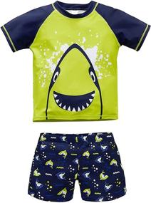 img 4 attached to 👶 Nixlepus Toddler Sleeve Swimsuit Bathing Boys' Clothing – Dive into Swim Fun!