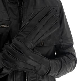 img 3 attached to Mens Winter Leather Black Gloves