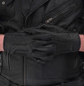 img 2 attached to Mens Winter Leather Black Gloves