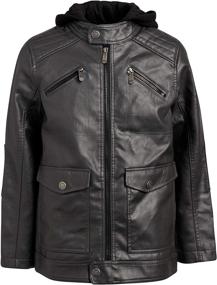 img 4 attached to Urban Republic Leather Jacket Fleece Boys' Clothing in Jackets & Coats