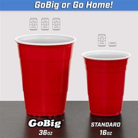 img 3 attached to 🥤 Наборы GoBig Giant Red Party Cups Combo - Включает 4 XL мяча для понга - Выберите размеры 110 унций или 36 унций - Идеально подходит для игры в понг, флип-кап или для развлечения.