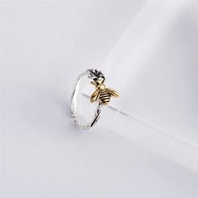 img 3 attached to 🐝 Cute Bee Ring - 925 Sterling Silver Adjustable Open Honeybee Antique Eternity Promise Engagement Rings Toe Band Finger Bands Dainty Jewelry Gift for Women & Girls