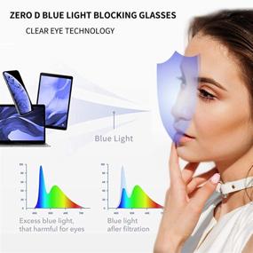 img 1 attached to 👓 Очки Zéro D Chic Square Blue Light Blocking: Премиум компьютерные очки от напряжения глаз, для мужчин и женщин, модель 4888