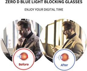 img 2 attached to 👓 Очки Zéro D Chic Square Blue Light Blocking: Премиум компьютерные очки от напряжения глаз, для мужчин и женщин, модель 4888