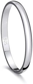 img 4 attached to 💍 925 Sterling Silver Rings for Women and Men - High Polish & Tarnish-Resistant Wedding Bands & Casual Wear - Platinum Plating & Rhodium Finish - Engraved 925 & Comfortable Fit - Ungelochek