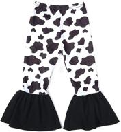 👧 elsani toddler girls leopard printed ruffle leggings: stylish flare bell bottoms logo