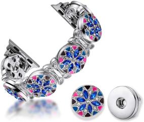 img 4 attached to ✨ TILON Handmade 2 in 1 DIY Apple Watch Band Compatible for Apple Watch 38/40mm Series 5 4 3 2 1, Jewelry Interchangeable Elegant Charms Rhinestone Bracelet for Ladies/Girls - Sparkling Snowflake