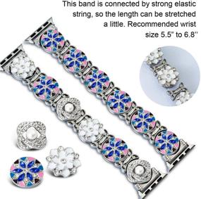 img 1 attached to ✨ TILON Handmade 2 in 1 DIY Apple Watch Band Compatible for Apple Watch 38/40mm Series 5 4 3 2 1, Jewelry Interchangeable Elegant Charms Rhinestone Bracelet for Ladies/Girls - Sparkling Snowflake