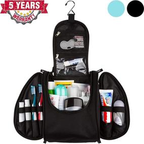 img 3 attached to 🧳 Large Travel Hanging Toiletry Bag – 42 Kit Organizer for Men &amp; Women – Spacious &amp; Compact, 17 Compartments for All Your Essentials - Strong Zippers, Sturdy Hook, Water Resistant