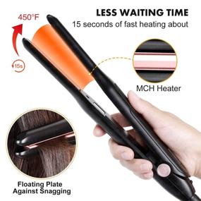 img 1 attached to 💇 Compact Hair Straightener for Short Hair, Beard and Pixie Cut- Adjustable Temperature, Instant Heat-up, Dual Voltage