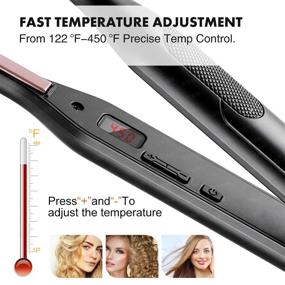 img 2 attached to 💇 Compact Hair Straightener for Short Hair, Beard and Pixie Cut- Adjustable Temperature, Instant Heat-up, Dual Voltage