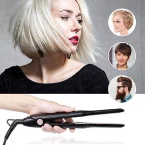 img 3 attached to 💇 Compact Hair Straightener for Short Hair, Beard and Pixie Cut- Adjustable Temperature, Instant Heat-up, Dual Voltage