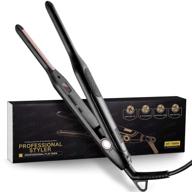 💇 compact hair straightener for short hair, beard and pixie cut- adjustable temperature, instant heat-up, dual voltage logo