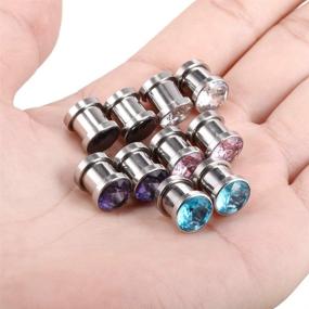 img 1 attached to Xpircn Stainless Steel Screw Tunnel Gauge Earring Expander Stretching Kit: Expand and Stretch with Ease!