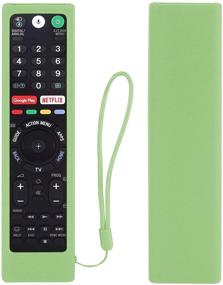 img 4 attached to Protective Silicone Remote Case For Sony RMT-TX102U RMF-TX200U RMT-TX200U RMF-TX300U Smart Android TV Voice Remote Controller Washable Anti-Lost Remote Cover With Loop (Glow In Dark Green)