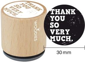 img 1 attached to Woodies Thank You Stamp Set with Carribean Creek Ink Pad: Perfect for DIY Crafts and Card Making