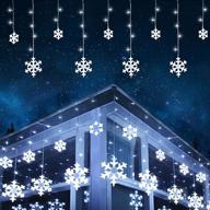 🎄 toodour christmas snowflake lights - 17.22ft, 264 led snowflake icicle lights, 22 drops, 8 modes, timer, connectable - ideal for curtains, eaves, windows, christmas decoration логотип