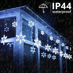 img 2 attached to 🎄 Toodour Christmas Snowflake Lights - 17.22ft, 264 LED Snowflake Icicle Lights, 22 Drops, 8 Modes, Timer, Connectable - Ideal for Curtains, Eaves, Windows, Christmas Decoration