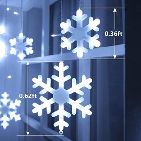 img 1 attached to 🎄 Toodour Christmas Snowflake Lights - 17.22ft, 264 LED Snowflake Icicle Lights, 22 Drops, 8 Modes, Timer, Connectable - Ideal for Curtains, Eaves, Windows, Christmas Decoration