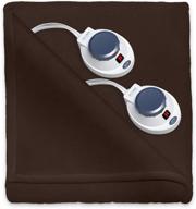 electric warming blanket full 🔌 size in rich chocolate - soft heat logo