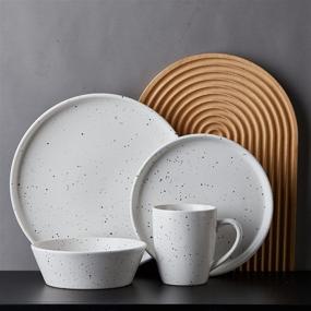 img 4 attached to Stone Lain Stoneware Dinnerware 16 🍽️ Piece Set: Elegant and Durable Kitchen Essentials