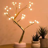 🌟 waterproof 36 led tabletop bonsai tree lamp with touch switch - 18-inch, adjustable branches, diy artificial tree light for home decor, party, wedding, festival, christmas logo