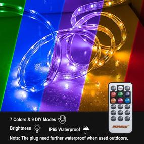 img 3 attached to 🌈 SURNIE 50ft LED RGB Rope Lights: Waterproof Color Changing Strip Lights for Outdoor Use - Connectable & Decorative Tube Lighting - Ideal for Christmas, Camper Deck, and More