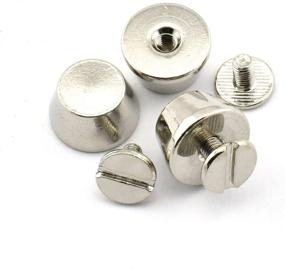 img 3 attached to LQ Industrial 25-Pack 1/2-inch Purse Handbag Feet Nailhead Flat Stud Solid Brass Screw-Back Spike Metal Cone Studs Rivet for Leather Craft DIY - Silver
