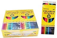 skkstationery 144-piece colored pencils set, pre-sharpened, 12 colors, 12 pencils per box, total: 144 pencils. logo
