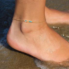 img 1 attached to Bemoly Dainty Bracelet Turquoise Anklets