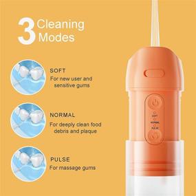 img 2 attached to 🚰 Cordless Water Flosser for Teeth: Portable Dental Oral Irrigator with Telescopic Water Tank, 3 Modes, IPX7 Waterproof - Home and Travel Water Pick Teeth Cleaner for Bridges and Braces Care