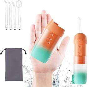 img 4 attached to 🚰 Cordless Water Flosser for Teeth: Portable Dental Oral Irrigator with Telescopic Water Tank, 3 Modes, IPX7 Waterproof - Home and Travel Water Pick Teeth Cleaner for Bridges and Braces Care