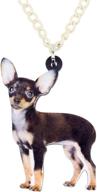 🐶 adorable duowei acrylic black chihuahua necklace: cute cartoon dog pendant jewelry, perfect gifts for women, teens, and girls logo