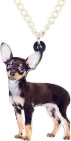 img 4 attached to 🐶 Adorable DUOWEI Acrylic Black Chihuahua Necklace: Cute Cartoon Dog Pendant Jewelry, Perfect Gifts for Women, Teens, and Girls